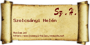 Szolcsányi Helén névjegykártya